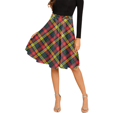 Dewar Tartan Melete Pleated Midi Skirt Cross Style Female - Tartan Vibes Clothing