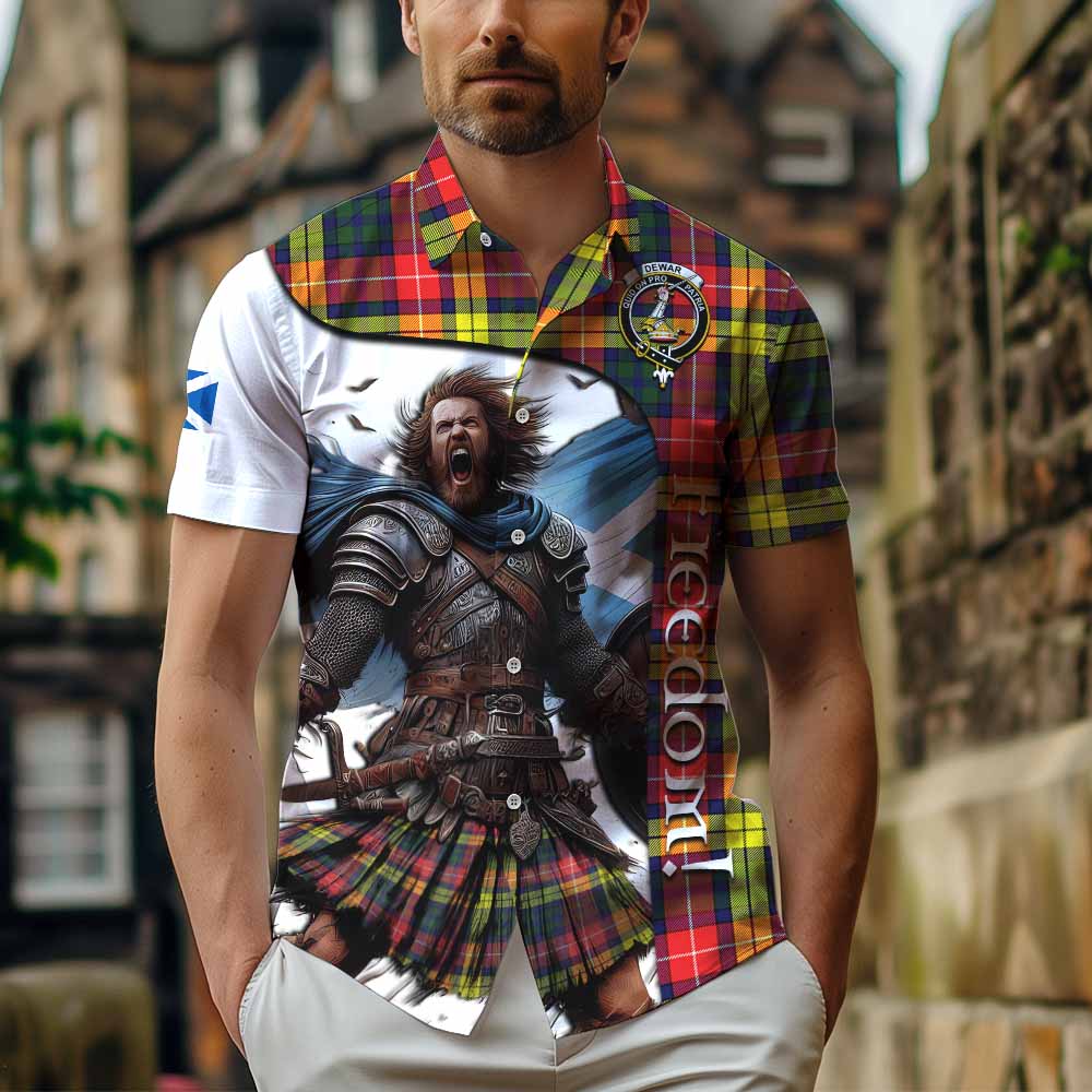 Dewar Crest Tartan Hawaiian Shirt Inspired by the Freedom of Scottish Warrior Kid - Tartan Vibes Clothing