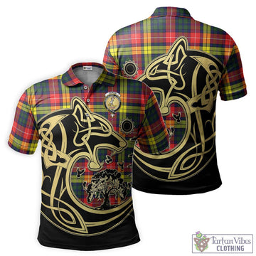 Dewar Tartan Polo Shirt with Family Crest Celtic Wolf Style Kid - Tartan Vibes Clothing