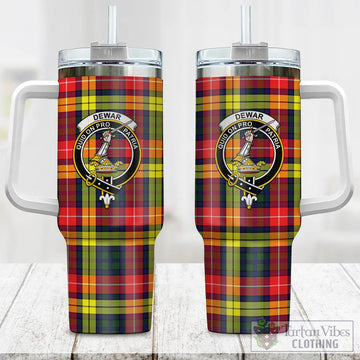 Dewar Tartan and Family Crest Tumbler with Handle