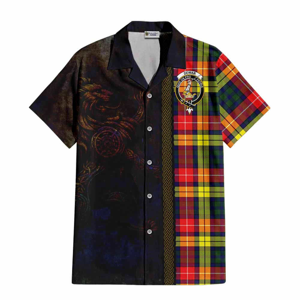 Dewar Tartan Family Crest Hawaiian Shirt Alba Gu Brath Be Brave Lion Ancient Style Kid - Tartan Vibes Clothing