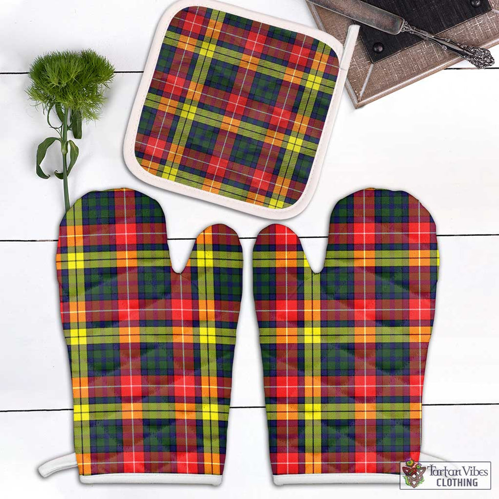 Dewar Tartan Combo Oven Mitt & Pot-Holder Combo 2 Oven Mitt & 1 Pot-Holder Black - Tartan Vibes Clothing