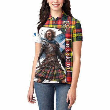 Dewar Crest Tartan Women's Polo Shirt Inspired by the Freedom of Scottish Warrior Women - Tartan Vibes Clothing
