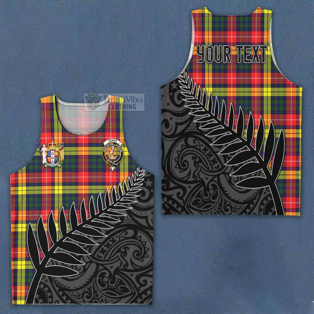 Dewar Crest Tartan Men's Tank Top with New Zealand Silver Fern Half Style Men - Tartan Vibes Clothing