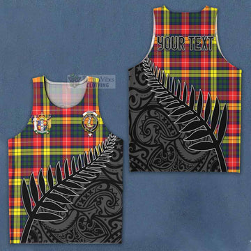 Dewar Crest Tartan Men's Tank Top with New Zealand Silver Fern Half Style Men - Tartan Vibes Clothing