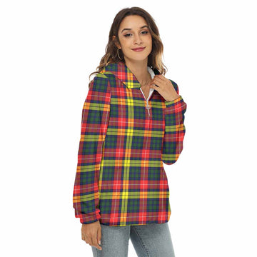 Dewar Tartan Women's Borg Fleece Hoodie with Half Zip Female - Tartan Vibes Clothing