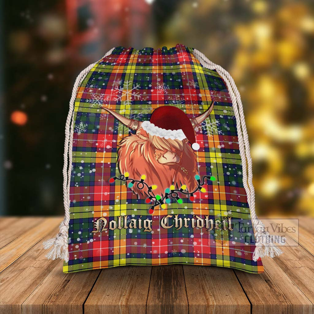 Dewar Tartan Christmas Santa's Bag with Twinkle Highland Cattle - Tartan Vibes Clothing