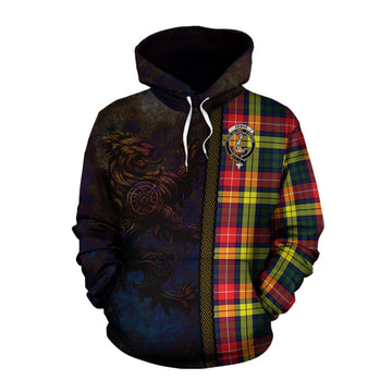 Dewar Tartan Family Crest Cotton Hoodie Alba Gu Brath Be Brave Lion Ancient Style