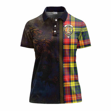 Dewar Tartan Family Crest Women's Polo Shirt Alba Gu Brath Be Brave Lion Ancient Style Women - Tartan Vibes Clothing