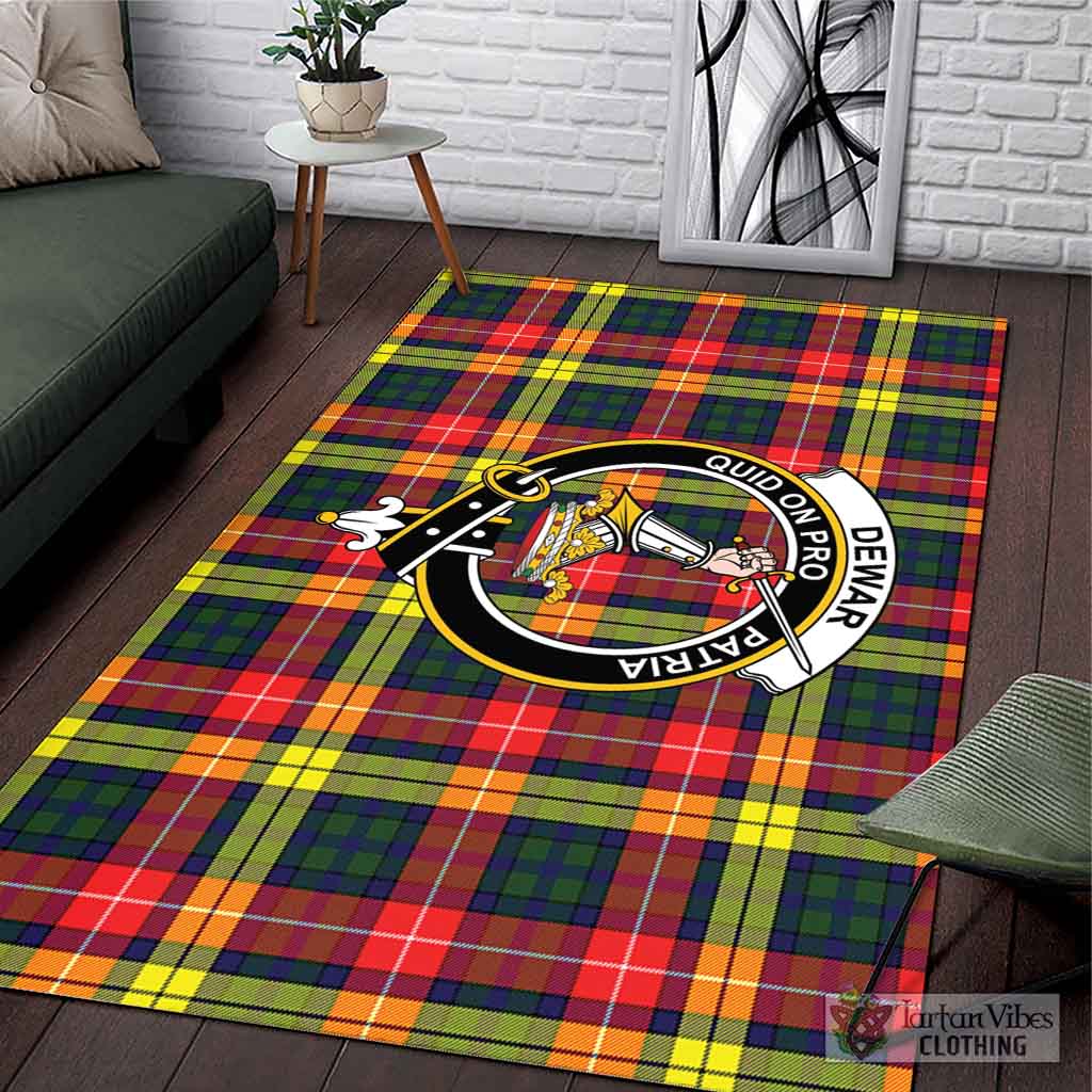 Dewar Tartan Area Rug with Family Crest L 59*86 inch (150x220 cm) - Tartan Vibes Clothing