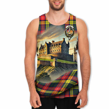 Dewar Tartan Family Crest Men's Tank Top with Scottish Ancient Castle Style Men - Tartan Vibes Clothing