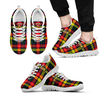 Dewar Tartan Sneakers with Family Crest Kid's Sneakers - Tartan Vibes Clothing