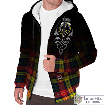 Dewar Tartan Sherpa Hoodie Featuring Alba Gu Brath Family Crest Celtic Inspired Unisex - Tartan Vibes Clothing