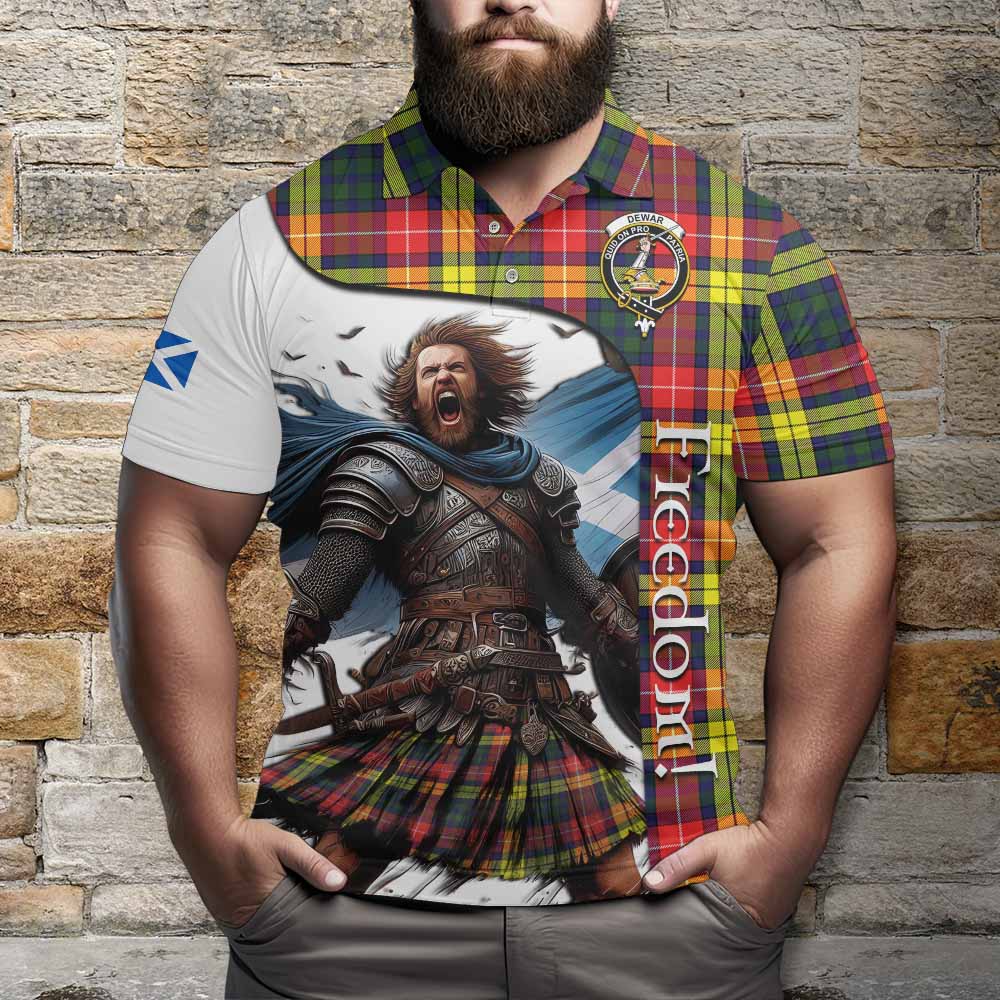 Dewar Crest Tartan Polo Shirt Inspired by the Freedom of Scottish Warrior Kid - Tartan Vibes Clothing
