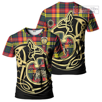 Dewar Tartan T-Shirt with Family Crest Celtic Wolf Style Kid's Shirt - Tartan Vibes Clothing