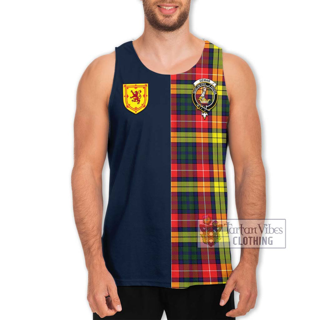 Dewar Tartan Men's Tank Top Alba with Scottish Lion Royal Arm Half Style Men - Tartan Vibes Clothing