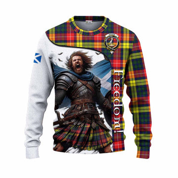 Dewar Crest Tartan Knitted Sweater Inspired by the Freedom of Scottish Warrior Unisex - Tartan Vibes Clothing