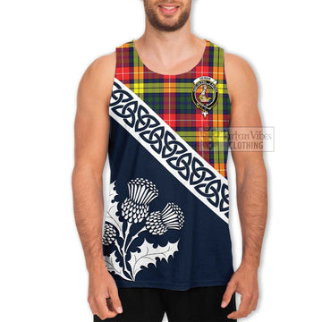 Dewar Tartan Men's Tank Top Featuring Thistle and Scotland Map Men - Tartan Vibes Clothing