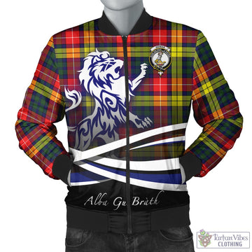 Dewar Tartan Bomber Jacket with Alba Gu Brath Regal Lion Emblem Unisex - Tartan Vibes Clothing