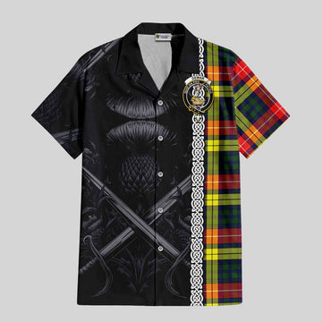 Dewar Tartan Hawaiian Shirt with Family Crest Cross Sword Thistle Celtic Vibes Kid - Tartan Vibes Clothing