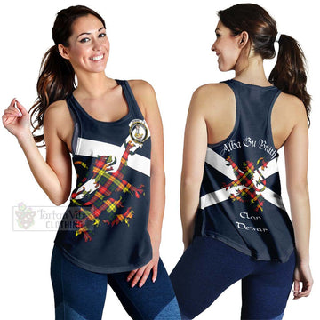 Dewar Tartan Lion Rampant Women's Racerback Tanks Proudly Display Your Heritage with Alba Gu Brath and Clan Name 4XL - Tartan Vibes Clothing