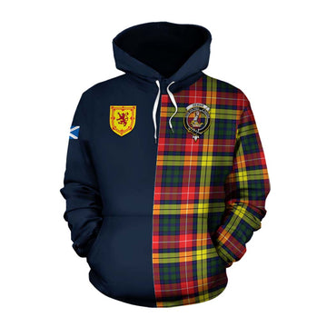 Dewar Tartan Cotton Hoodie Alba with Scottish Lion Royal Arm Half Style Pullover Hoodie XS - Tartan Vibes Clothing