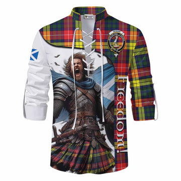 Dewar Crest Tartan Ghillie Kilt Shirt Inspired by the Freedom of Scottish Warrior Men - Tartan Vibes Clothing