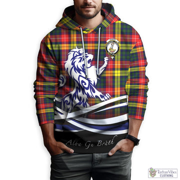 Dewar Tartan Hoodie with Alba Gu Brath Regal Lion Emblem Zip Hoodie - Tartan Vibes Clothing