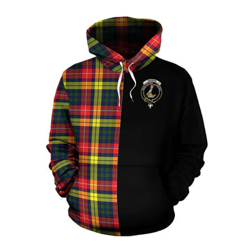 Dewar Tartan Cotton Hoodie with Family Crest and Half Of Me Style Pullover Hoodie XS - Tartan Vibes Clothing