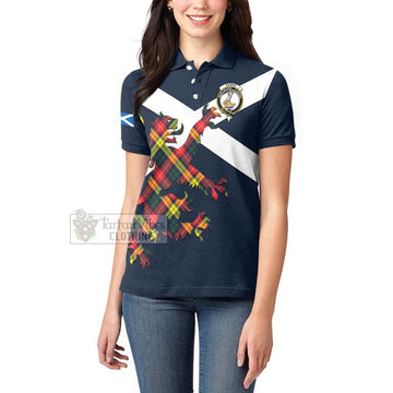 Dewar Tartan Lion Rampant Women's Polo Shirt Proudly Display Your Heritage with Alba Gu Brath and Clan Name Women - Tartan Vibes Clothing