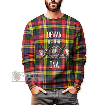 Dewar Tartan Sweatshirt with Family Crest DNA In Me Style Unisex - Tartan Vibes Clothing