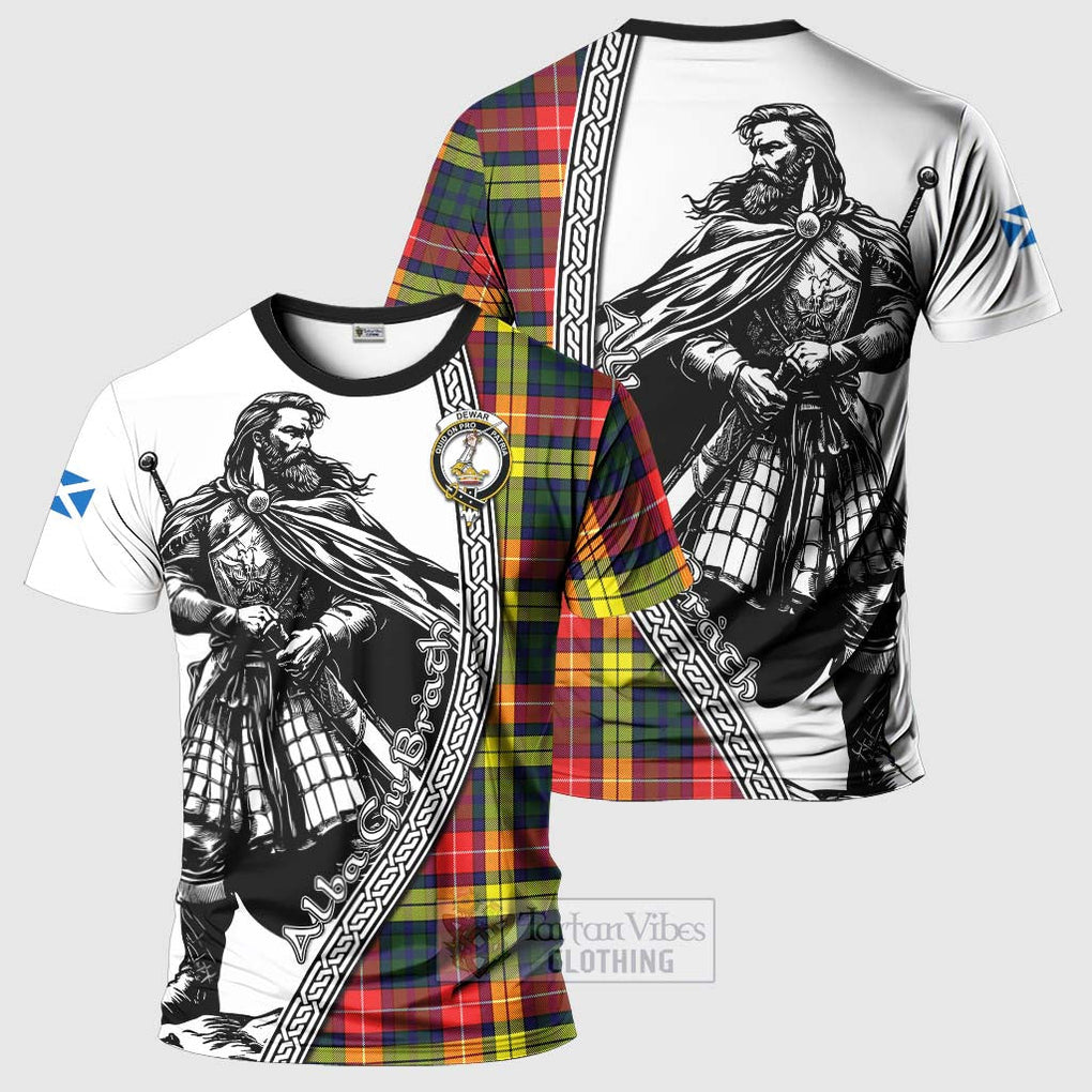 Dewar Tartan Clan Crest T-Shirt with Highlander Warrior Celtic Style Kid's Shirt - Tartan Vibes Clothing