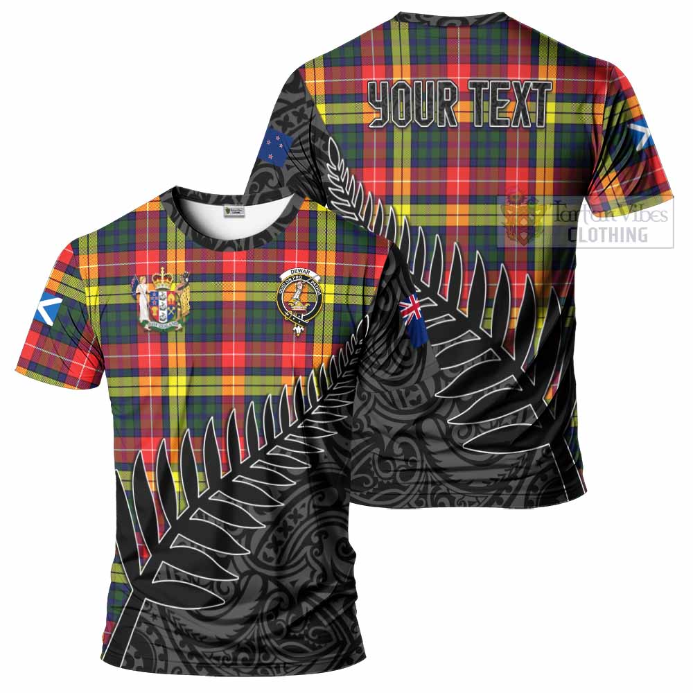 Dewar Crest Tartan T-Shirt with New Zealand Silver Fern Half Style Kid's Shirt - Tartan Vibes Clothing