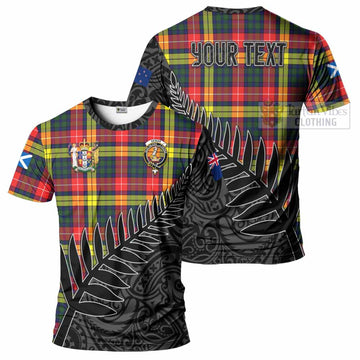 Dewar Crest Tartan T-Shirt with New Zealand Silver Fern Half Style Kid's Shirt - Tartan Vibes Clothing