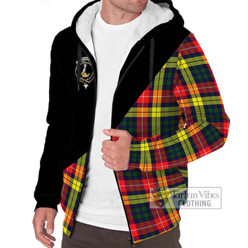 Dewar Tartan Sherpa Hoodie with Family Crest and Military Logo Style Unisex S - Tartan Vibes Clothing