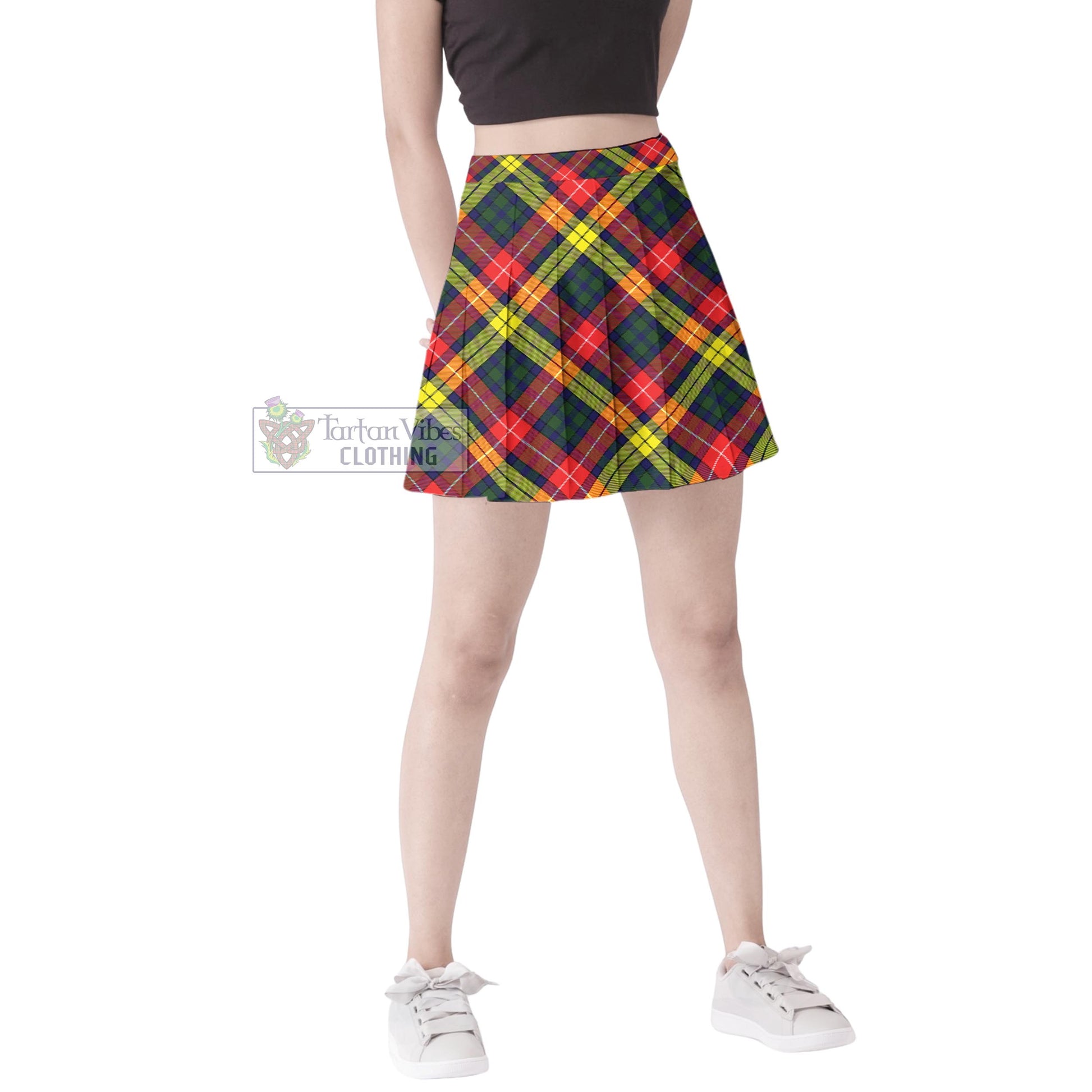 Dewar Tartan Women's Plated Mini Skirt Cross Style Female - Tartan Vibes Clothing