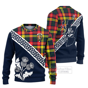 Dewar Tartan Ugly Sweater Featuring Thistle and Scotland Map Unisex - Tartan Vibes Clothing