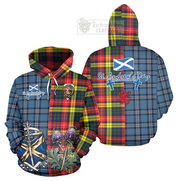 Dewar Tartan Hoodie Happy St. Andrew's Day Half Tartan Style Zip Hoodie - Tartan Vibes Clothing