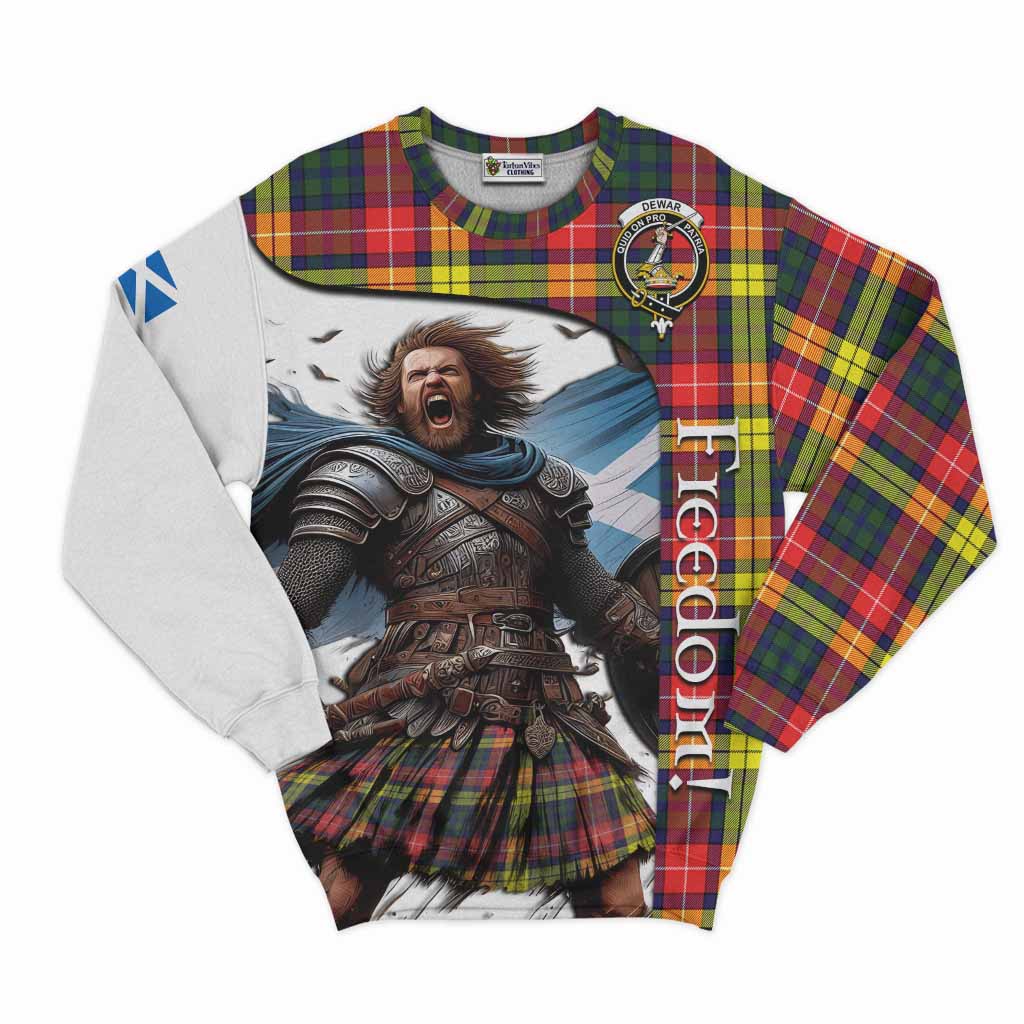 Dewar Crest Tartan Sweatshirt Inspired by the Freedom of Scottish Warrior Unisex - Tartan Vibes Clothing