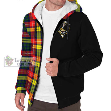 Dewar Tartan Sherpa Hoodie with Family Crest and Half Of Me Style Unisex S - Tartan Vibes Clothing