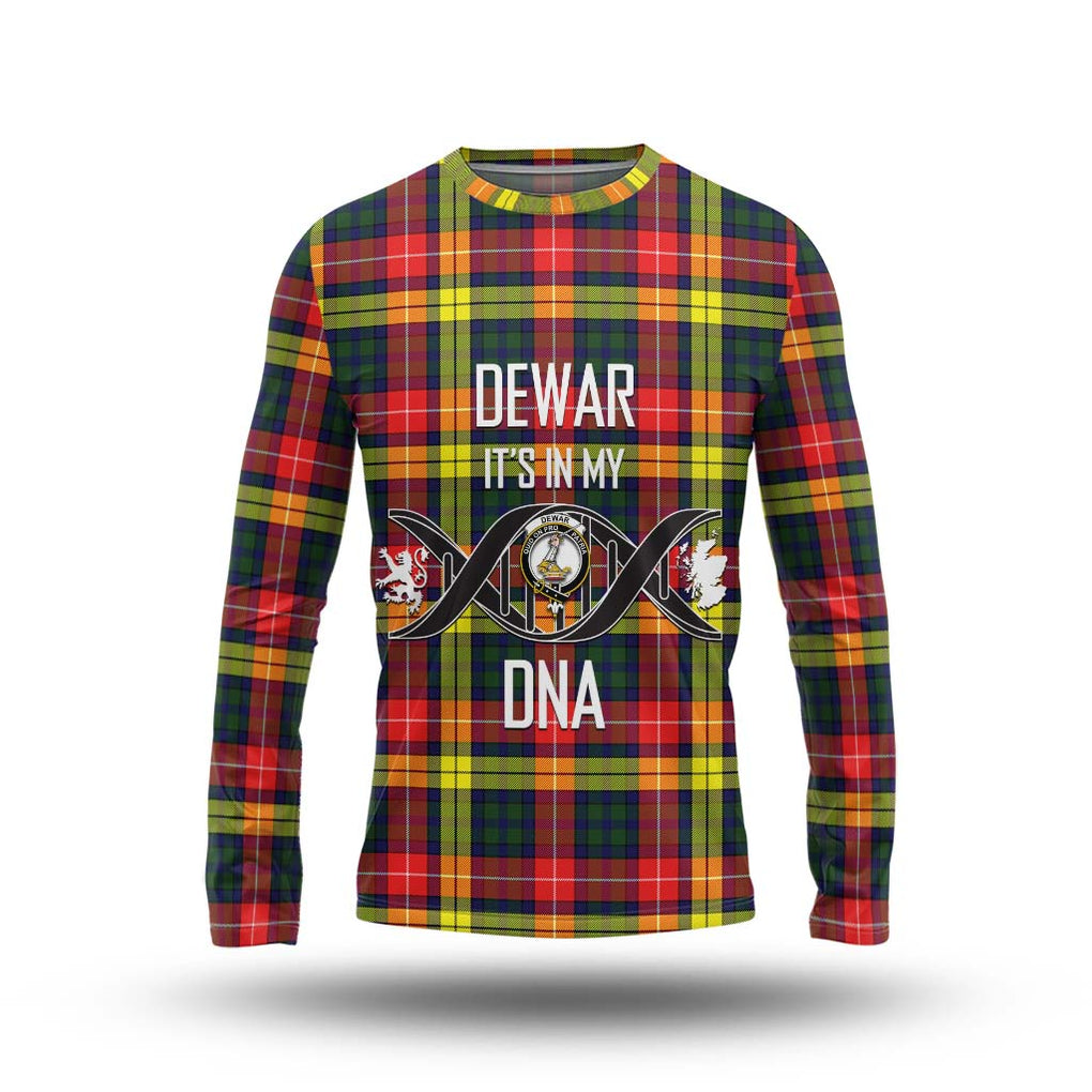 Dewar Tartan Long Sleeve T-Shirt with Family Crest DNA In Me Style Unisex - Tartan Vibes Clothing