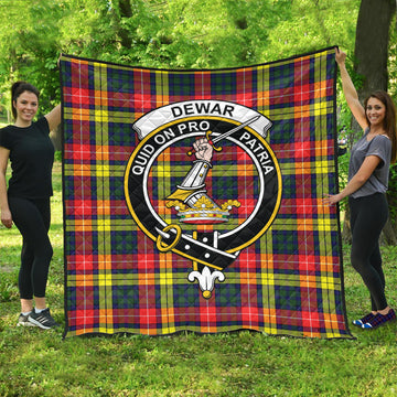 dewar-tartan-quilt-with-family-crest