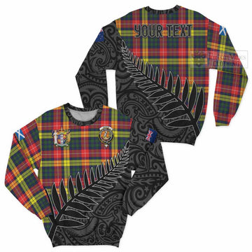 Dewar Crest Tartan Sweatshirt with New Zealand Silver Fern Half Style Unisex - Tartan Vibes Clothing