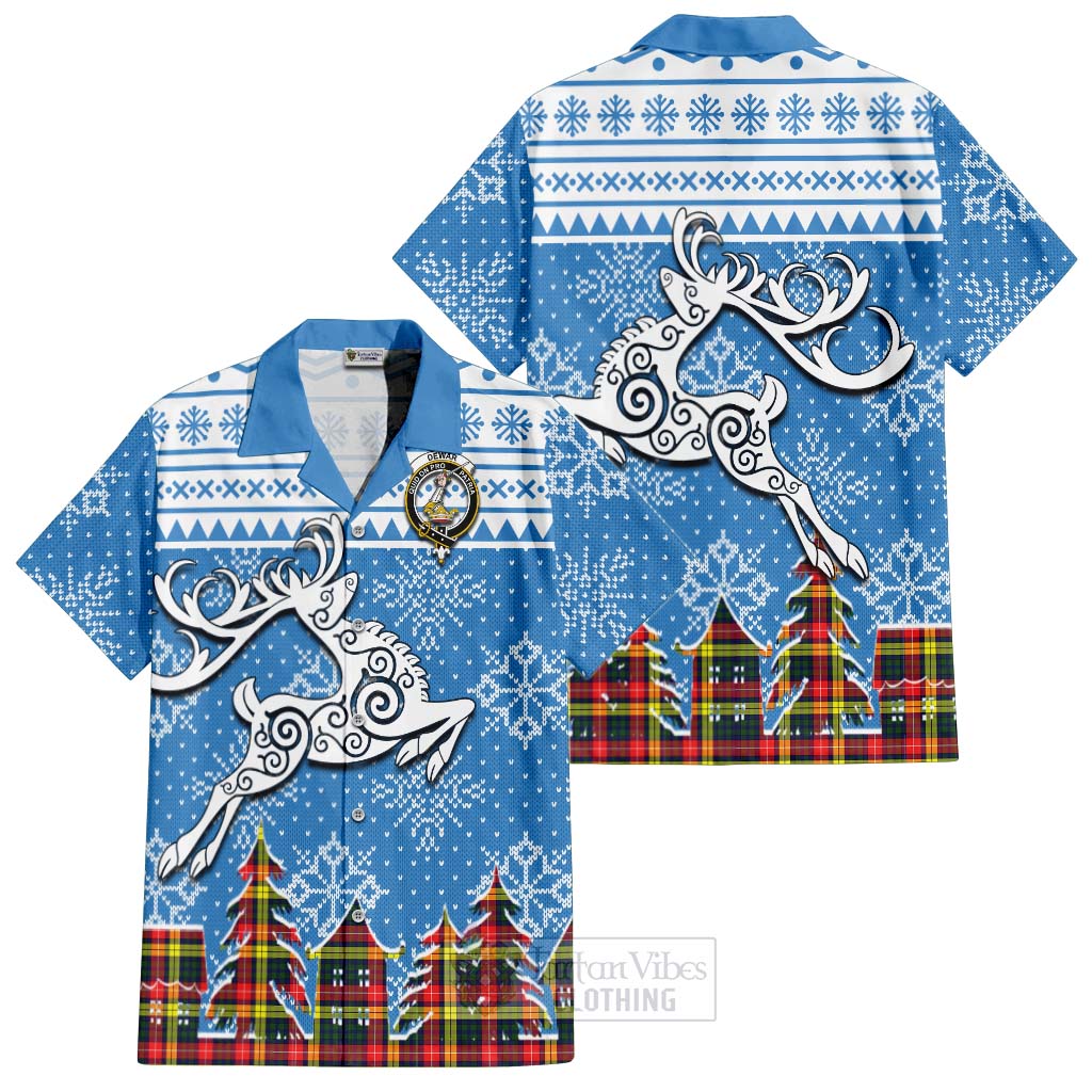 Dewar Clan Christmas Hawaiian Shirt Celtic Reindeer Style Kid - Tartan Vibes Clothing