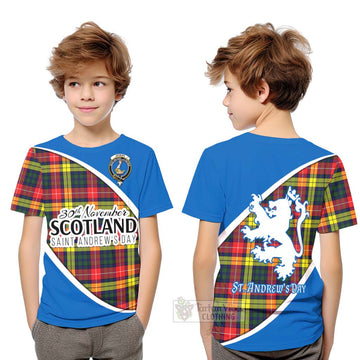 Dewar Family Crest Tartan Kid T-Shirt Celebrate Saint Andrew's Day in Style Youth XL Size14 - Tartan Vibes Clothing