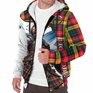 Dewar Crest Tartan Sherpa Hoodie Inspired by the Freedom of Scottish Warrior Unisex S - Tartan Vibes Clothing