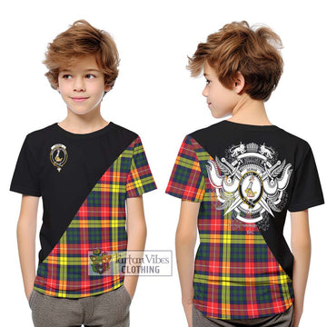 Dewar Tartan Kid T-Shirt with Family Crest and Military Logo Style Youth XL Size14 - Tartan Vibes Clothing