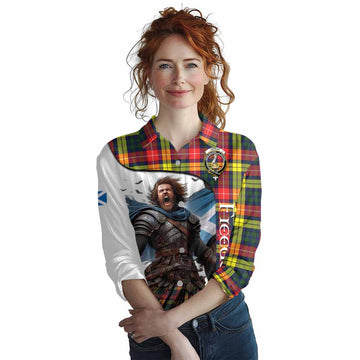 Dewar Crest Tartan Women's Casual Shirt Inspired by the Freedom of Scottish Warrior Female - Tartan Vibes Clothing