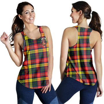Dewar Tartan Women Racerback Tanks with Family Crest 4XL - Tartan Vibes Clothing