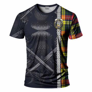 Dewar Tartan T-Shirt with Family Crest Cross Sword Thistle Celtic Vibes Kid's Shirt - Tartan Vibes Clothing
